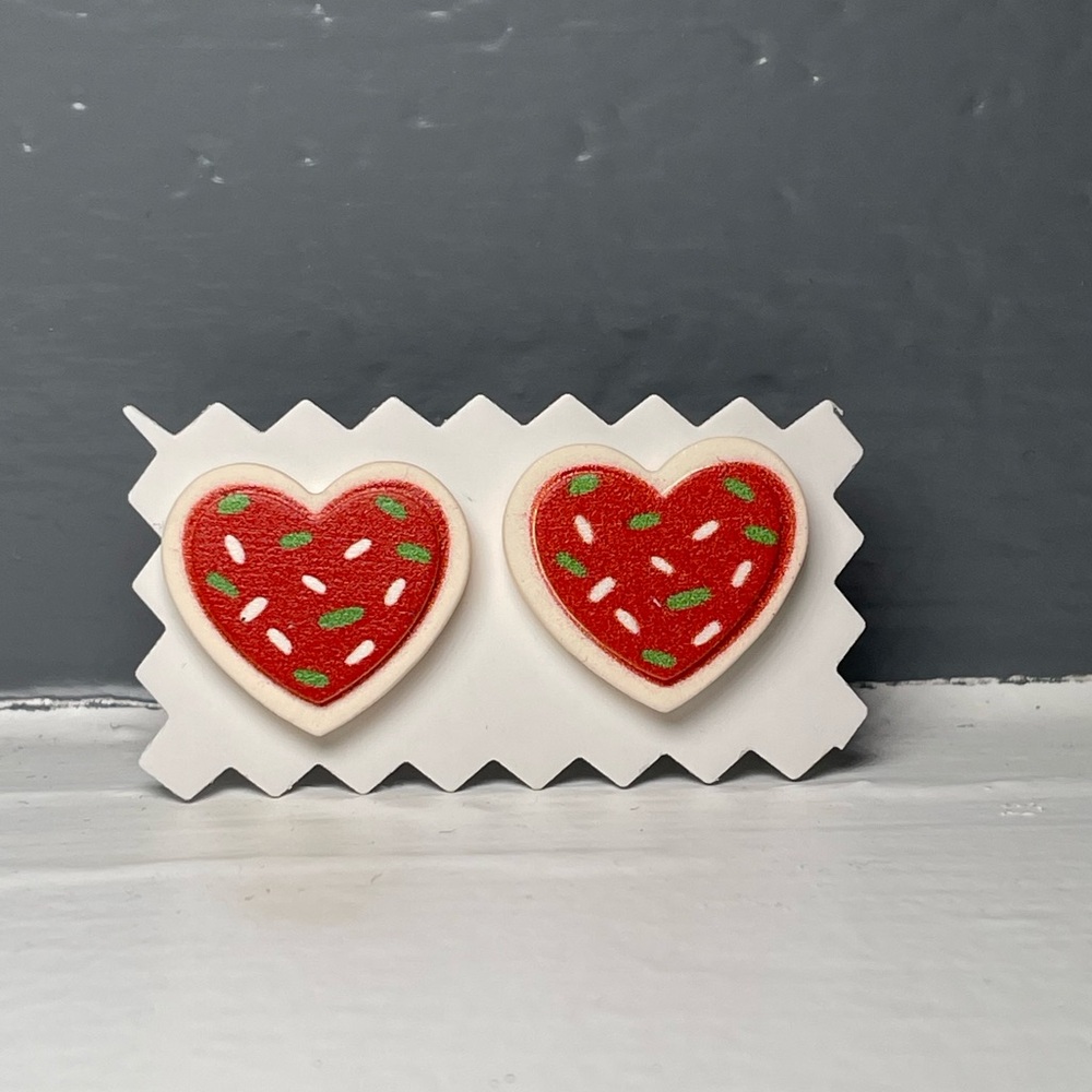 Heart Cookie Stud Earrings